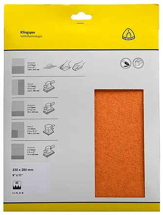 Klingspor - PL 31 B S.a.U. Bogen, 230 x 280 mm Korn 120, SB-verpackt im Reiter