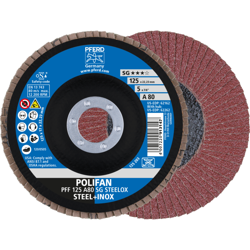PFERD POLIFAN-Fächerscheiben PFF 125 A 80 SG STEELOX