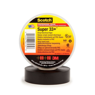 Scotch Super 33+ Vinyl Elektro-Isolierband, Schwarz, 38 mm x 33 m, 0.18 mm