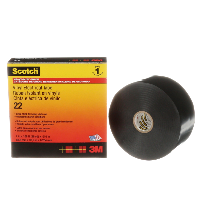 Scotch 22 Vinyl Elektro-Isolierband, Schwarz, 50 mm x 33 m, 0,25 mm