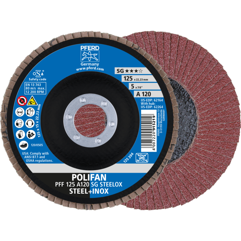 PFERD POLIFAN-Fächerscheiben PFF 125 A 120 PSF STEELOX