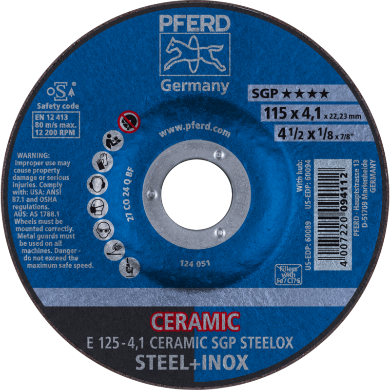 PFERD Schruppscheiben E 125-4,1 CERAMIC SGP STEELOX