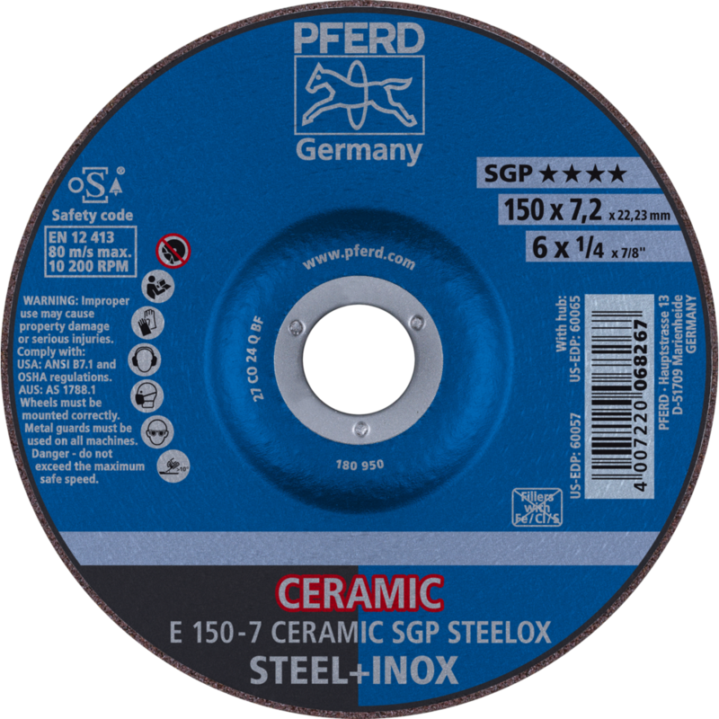 PFERD Schruppscheiben E 150-7 CERAMIC SGP STEELOX