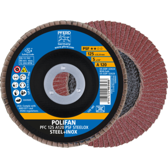 PFERD POLIFAN-Fächerscheiben PFC 125 A 120 PSF STEELOX