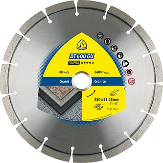 Klingspor - DT 600 GU Diamanttrennscheibe, 115 x 2,4 x 22,23 mm 8 Segmente 33 x 2,4 x 10 mm, Standardverzahnung